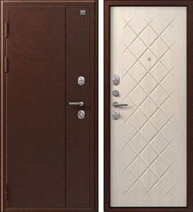 Товар Дверь V-02 медь антик - седой дуб DIS007339